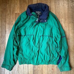Eddie Bauer Mens Large Green/Navy Windbreaker Jacket Outdoor Outfitters